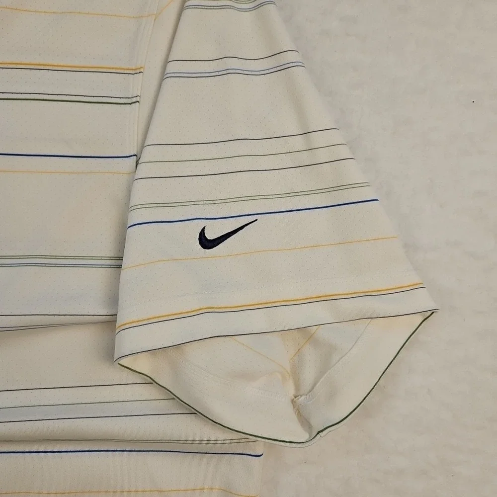 Nike Golf Polo Shirt Adult Mens Dri Fit Striped Short Sleeve Active‎ XL EUC